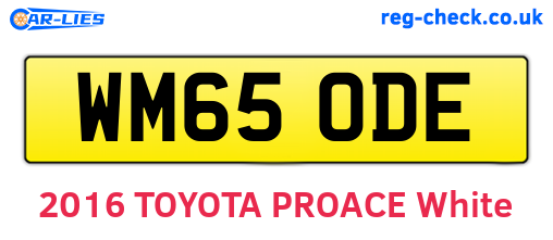 WM65ODE are the vehicle registration plates.