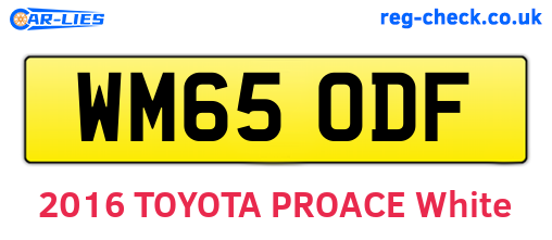 WM65ODF are the vehicle registration plates.
