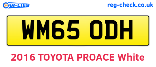 WM65ODH are the vehicle registration plates.