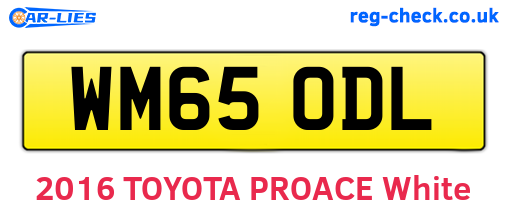 WM65ODL are the vehicle registration plates.
