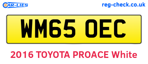 WM65OEC are the vehicle registration plates.