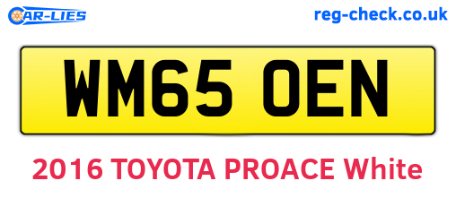 WM65OEN are the vehicle registration plates.