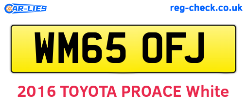 WM65OFJ are the vehicle registration plates.