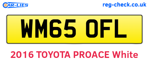 WM65OFL are the vehicle registration plates.