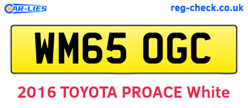 WM65OGC are the vehicle registration plates.