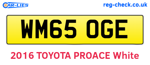 WM65OGE are the vehicle registration plates.