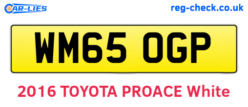 WM65OGP are the vehicle registration plates.