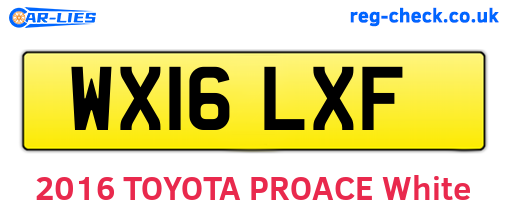 WX16LXF are the vehicle registration plates.