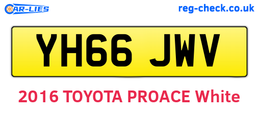 YH66JWV are the vehicle registration plates.