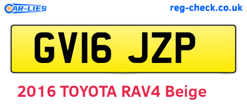 GV16JZP are the vehicle registration plates.