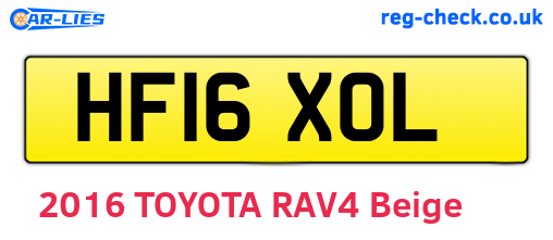 HF16XOL are the vehicle registration plates.