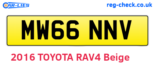 MW66NNV are the vehicle registration plates.