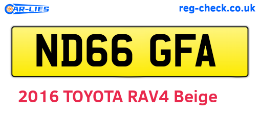 ND66GFA are the vehicle registration plates.