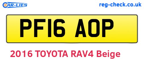 PF16AOP are the vehicle registration plates.