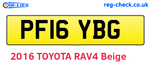 PF16YBG are the vehicle registration plates.