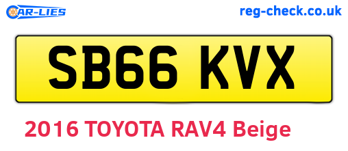 SB66KVX are the vehicle registration plates.