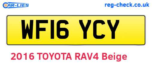 WF16YCY are the vehicle registration plates.