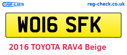 WO16SFK are the vehicle registration plates.