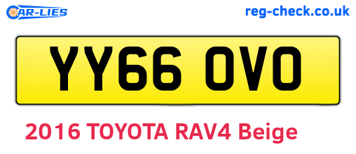 YY66OVO are the vehicle registration plates.
