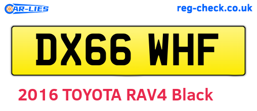 DX66WHF are the vehicle registration plates.