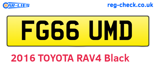 FG66UMD are the vehicle registration plates.