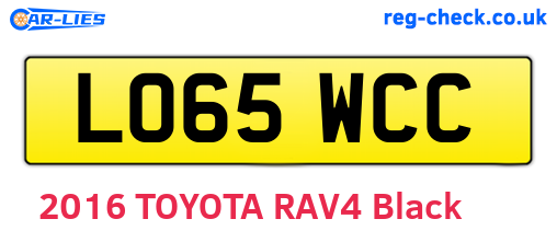 LO65WCC are the vehicle registration plates.