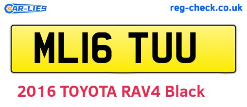 ML16TUU are the vehicle registration plates.
