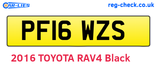 PF16WZS are the vehicle registration plates.
