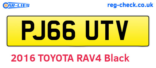 PJ66UTV are the vehicle registration plates.