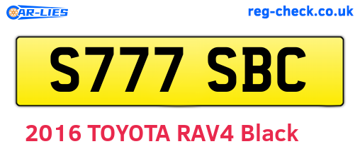 S777SBC are the vehicle registration plates.