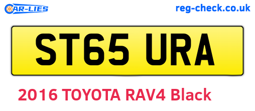 ST65URA are the vehicle registration plates.