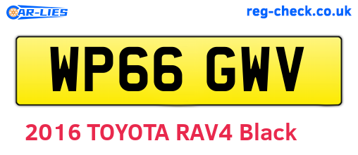 WP66GWV are the vehicle registration plates.
