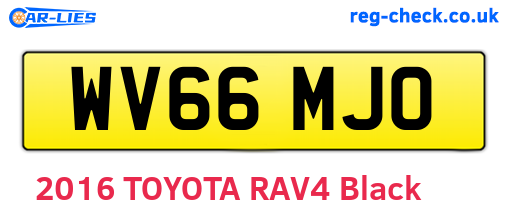 WV66MJO are the vehicle registration plates.