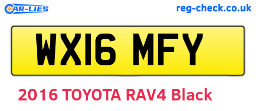 WX16MFY are the vehicle registration plates.