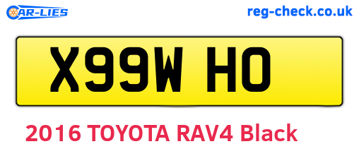 X99WHO are the vehicle registration plates.