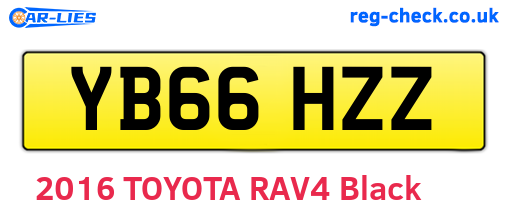 YB66HZZ are the vehicle registration plates.