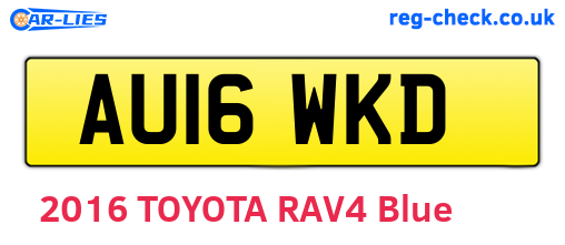 AU16WKD are the vehicle registration plates.