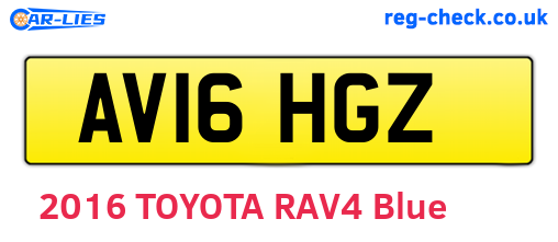 AV16HGZ are the vehicle registration plates.