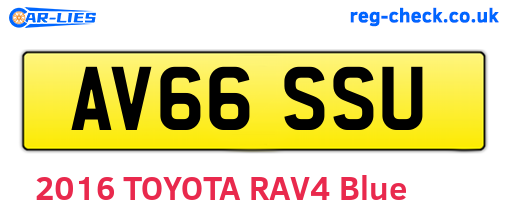 AV66SSU are the vehicle registration plates.