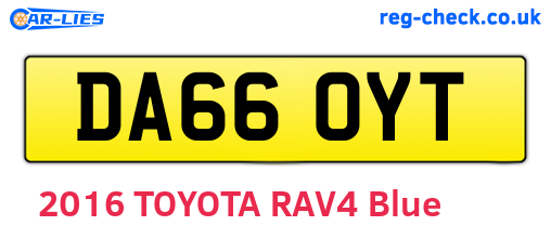 DA66OYT are the vehicle registration plates.