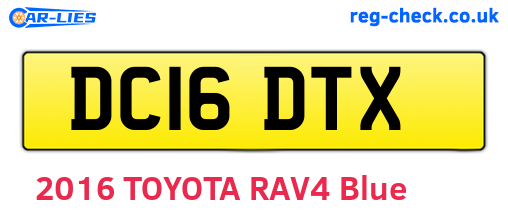 DC16DTX are the vehicle registration plates.