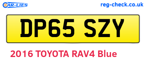 DP65SZY are the vehicle registration plates.