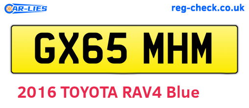GX65MHM are the vehicle registration plates.