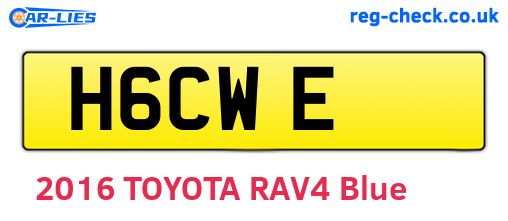 H6CWE are the vehicle registration plates.
