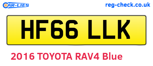 HF66LLK are the vehicle registration plates.