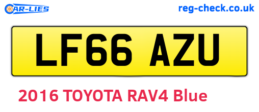 LF66AZU are the vehicle registration plates.