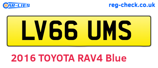 LV66UMS are the vehicle registration plates.