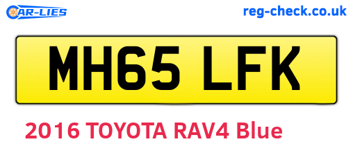 MH65LFK are the vehicle registration plates.