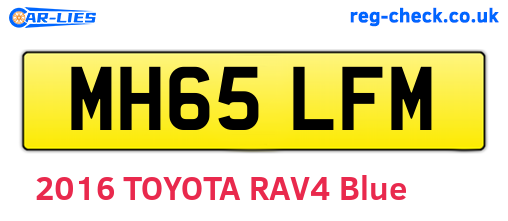 MH65LFM are the vehicle registration plates.