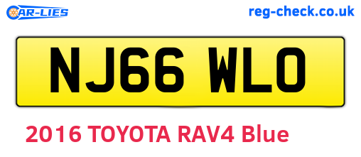 NJ66WLO are the vehicle registration plates.